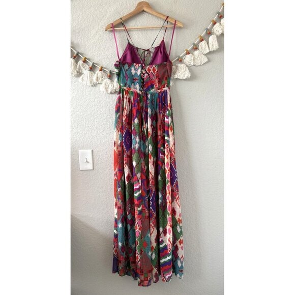 Anthropologie Maeve Tarana Multicolor Artsy Maxi Dress Tropical Boho Flowy 8 - Picture 3 of 11